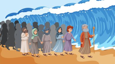 Religious Moses Bible Story in Vector Cartoon Styl clipart