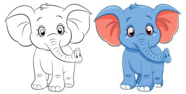 Şirin Fil Çiziminin Renkli Sayfa Özeti