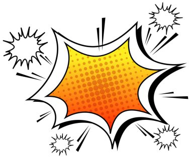 Boş bir konuşma baloncuğunun yer aldığı eski bir çizgi roman tarzı pankart