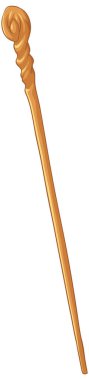 İzole edilmiş ahşap sihirli değnek çizimi.