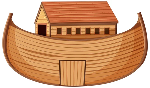 Delightful Cartoon Illustration Wooden House Boat — Stock Vector