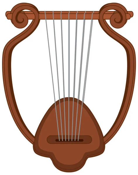 Vector Cartoon Illustration Isolated Lyre Ancient Greek Musical Instrument — Stock Vector