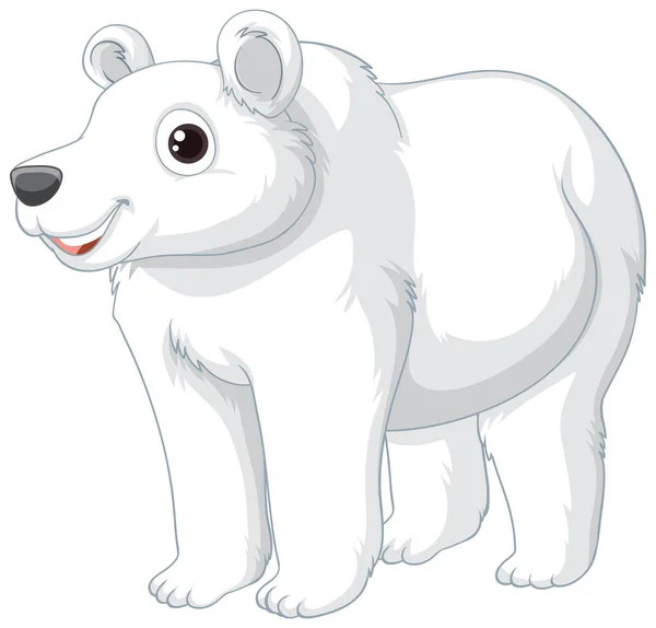 Векторная Иллюстрация Милого Персонажа Мультфильма Про Белого Медведя — стоковый вектор