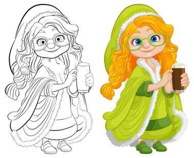 Gözlük takan orta yaşlı şık bir kadın ve kürklü bir kışlık ceket.