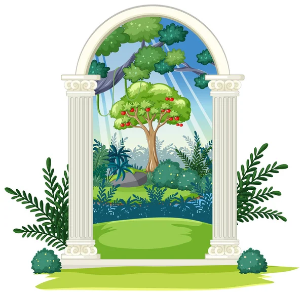 Vibrant Whimsical Illustration Garden Eden — Stock Vector