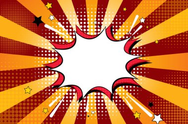 Boş afişi olan klasik bir çizgi roman tarzı arkaplan