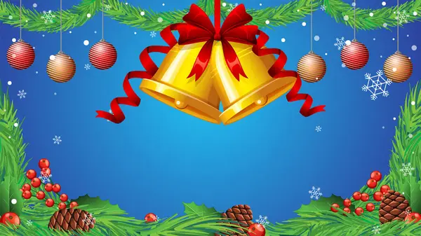 Vibrant Joyful Christmas Tree Adorned Ornaments Snowflakes — Stock Vector