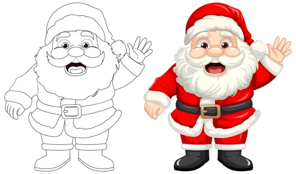 Ένας Χαρούμενος Χαρακτήρας Κινουμένων Σχεδίων Άγιος Βασίλης Έτοιμος Γιορτάσει Χριστούγεννα — Διανυσματικό Αρχείο
