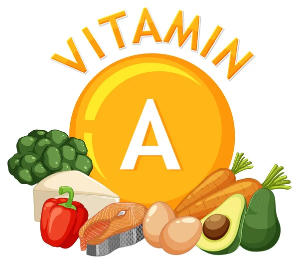 Descubre Una Variedad Alimentos Nutritivos Ricos Vitamina — Archivo Imágenes Vectoriales