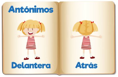 İspanyol karşıtlarının renkli vektör illüstrasyonu ön ve arka anlamına gelir