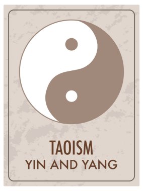 Yin ve Yang sembolünün vektör çizimi