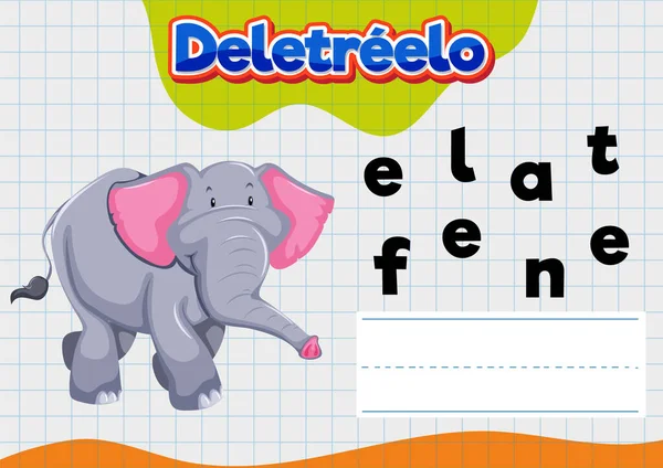 Educatief Werkblad Voor Kinderen Spelling Het Spaans Oefenen — Stockvector