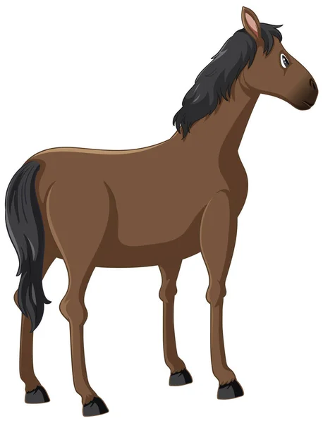 Векторная Иллюстрация Лошади Стоящей Одиночестве Смотрящей Сзади — стоковый вектор