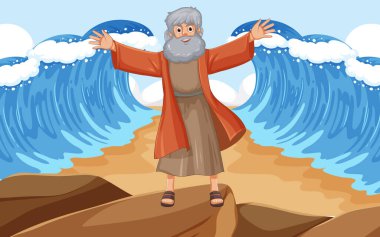 A vibrant and dynamic depiction of the biblical scene clipart