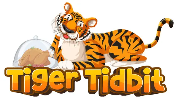 Hilarious Cartoon Illustration Featuring Clever Play Words Tiger — Stock Vector
