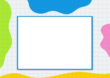 Boş bir nota şablonunun bir vektör karikatürü çizimi bir dizüstü bilgisayarın çerçeve kenarlığıyla çevrili