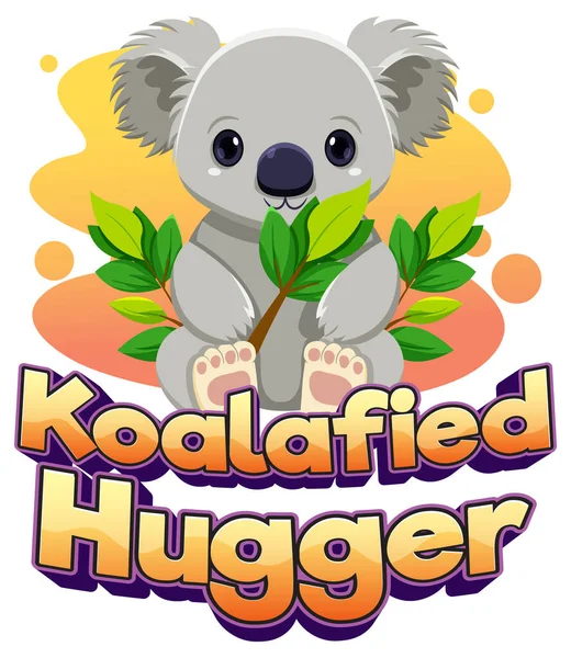 Delightful Cartoon Illustration Koala Hugging Koalafied Hugger — Stock Vector