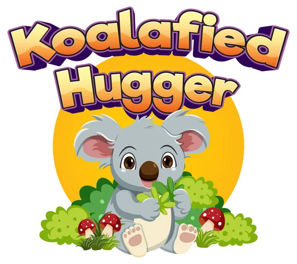 Delightful Cartoon Illustration Koala Perfect Hugging — Stock Vector