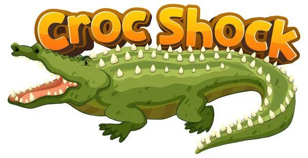 Hilarious Cartoon Crocodile Surprises Shocking Twist — Stock Vector
