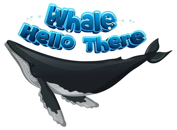 Delightful Cartoon Illustration Featuring Whale Humorous Pun — Stock Vector