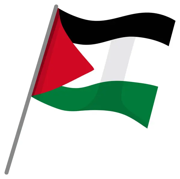 Levande Tecknad Illustration Palestinaflaggan — Stock vektor