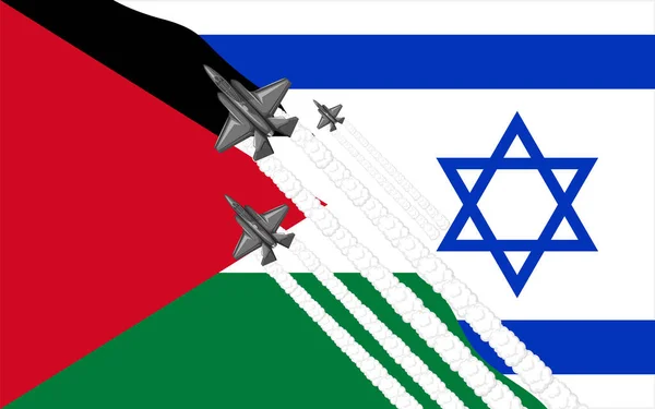 Levande Vektor Tecknad Illustration Blandad Flagga Som Representerar Palestina Och — Stock vektor