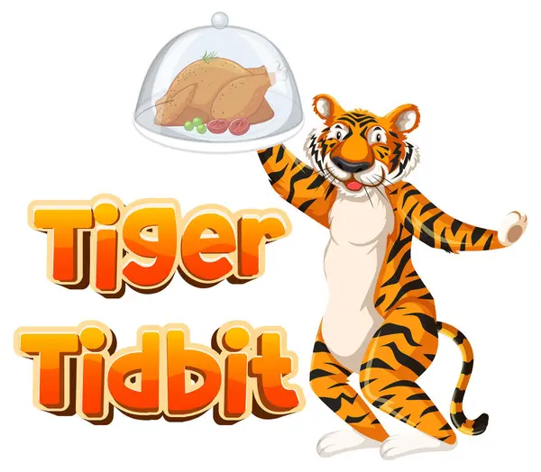 Hilarious Cartoon Illustration Featuring Clever Play Words Cute Tiger — Stock Vector