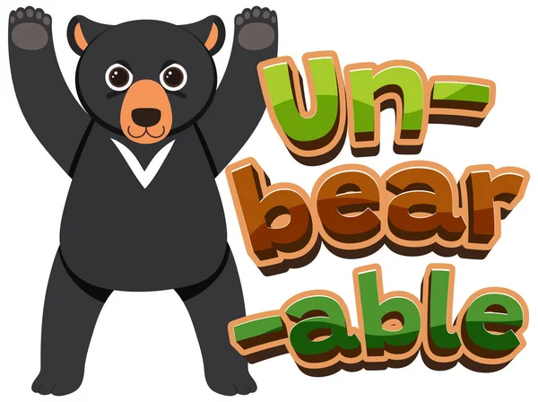 Hilarious Cartoon Illustration Featuring Clever Wordplay Bears — Stock Vector