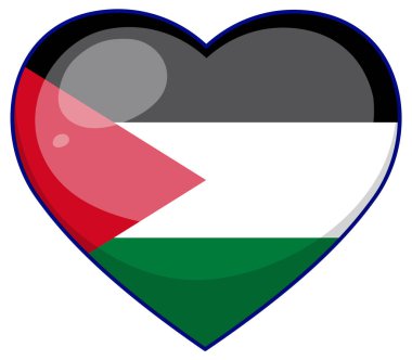 Kalp şeklinde bir Filistin bayrağının vektör çizimi