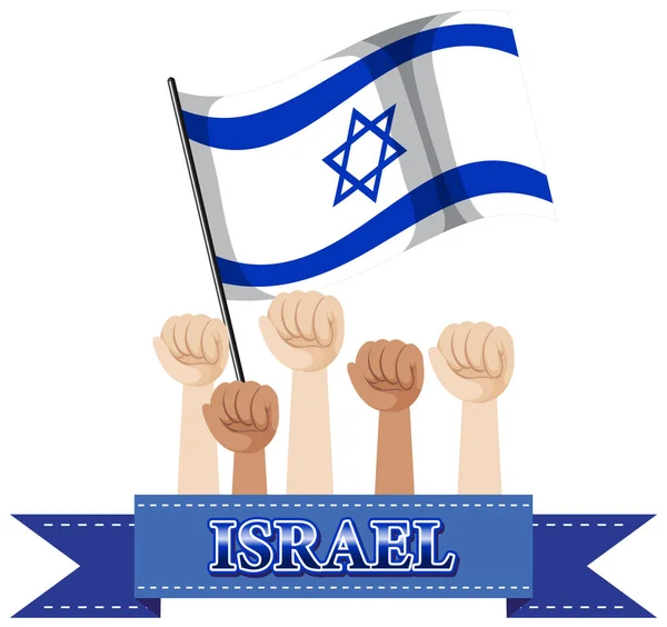 Illustration Mänsklig Hand Som Håller Israels Flagga Främjar Fred — Stock vektor