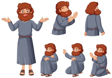 Orta Doğulu antik bir adamın vektör çizimi.
