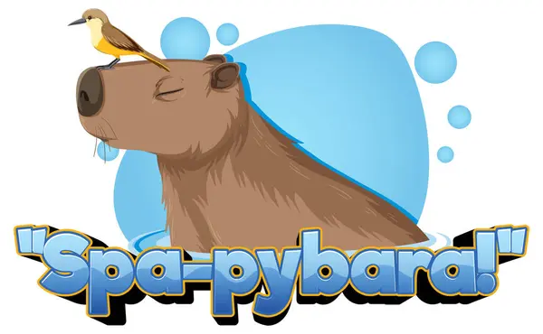 Hilarious Cartoon Featuring Cute Animals Capybara Pun — Stock Vector