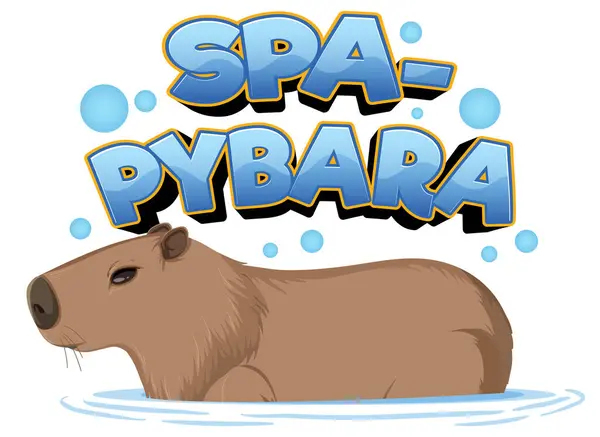Hilarious Cartoon Featuring Cute Animals Capybara Pun — Stock Vector