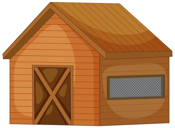 Очаровательная Карикатура Изолированный Деревянный Дом — стоковый вектор