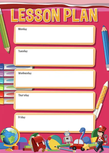 Färgstark Vektor Illustration Barns Leksaker Och Inlärningsverktyg — Stock vektor