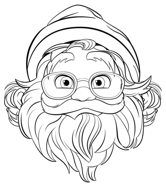 İzole edilmiş yaşlı bir büyükbabanın renk çizgisi vektör çizimi