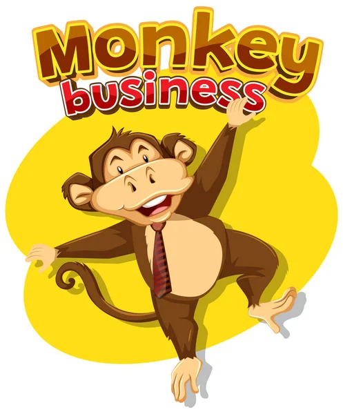 Hilarious Cartoon Illustration Featuring Cute Monkeys Business Setting — Stock Vector