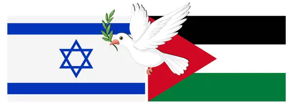 Illustration Mixed Flag White Bird Symbolizing Peace — Stock Vector