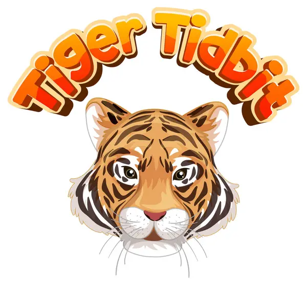 Hilarious Cartoon Illustration Featuring Clever Wordplay Tiger Tidbit — Stock Vector