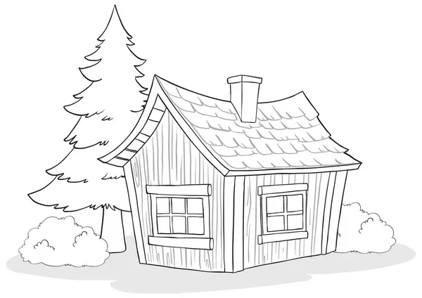 Simple Vector Illustration Small House — Stock Vector