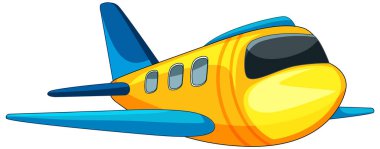 Brightly colored cartoon airplane illustration clipart