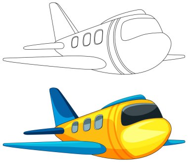 Tarzlı bir çizgi film uçağının vektör grafikleri