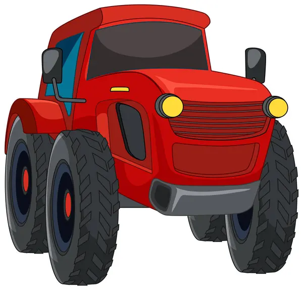 Vector Graphic Red Farm Tractor — Stock Vector