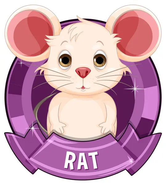 Adorable Vector Illustration Smiling Rat — Stock Vector