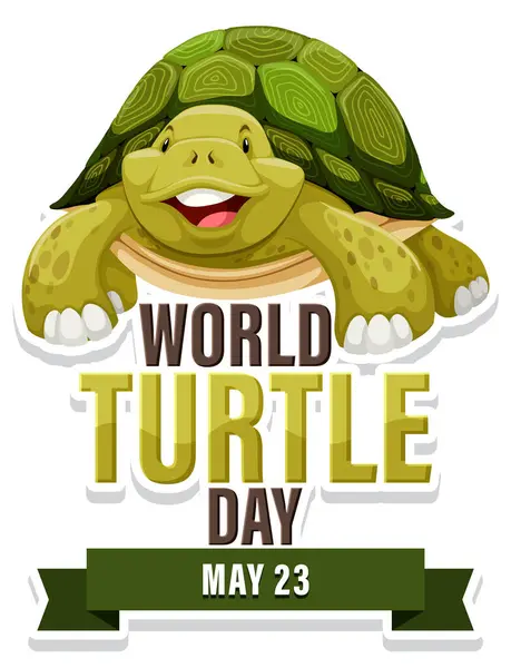 Счастливая Черепаха Честь Всемирного Дня Черепах — стоковый вектор