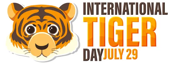 Vektorgrafik För Den Internationella Tigerdagen Juli Royaltyfria illustrationer