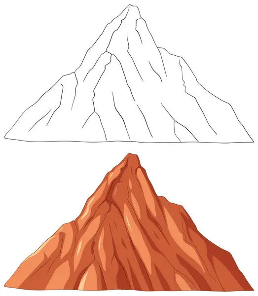 Illustrazione Vettoriale Due Montagne Stilizzate Illustrazione Stock