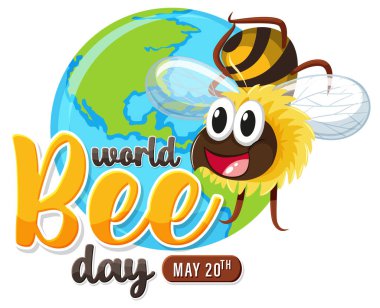 Dünya Arı Günü etkinliği için renkli vektör grafiği