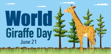Dünya Zürafa Günü 'nde bir zürafanın vektör grafiği