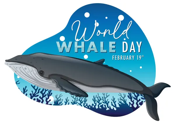 Grafica Vettoriale Una Balena Giornata Mondiale Della Balena — Vettoriale Stock